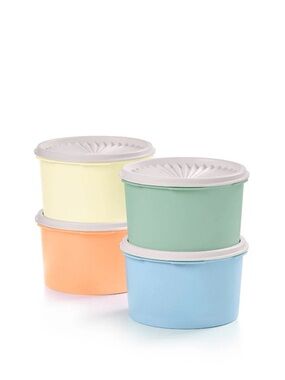 Multi-Color Classic Small Decorator Canisters (Dreamy Pastels) - Set of 4
